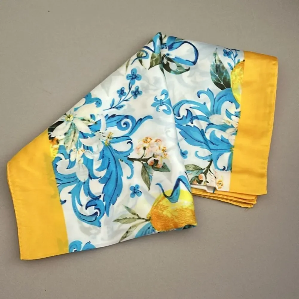 Floral Lemon Print Scarf S43